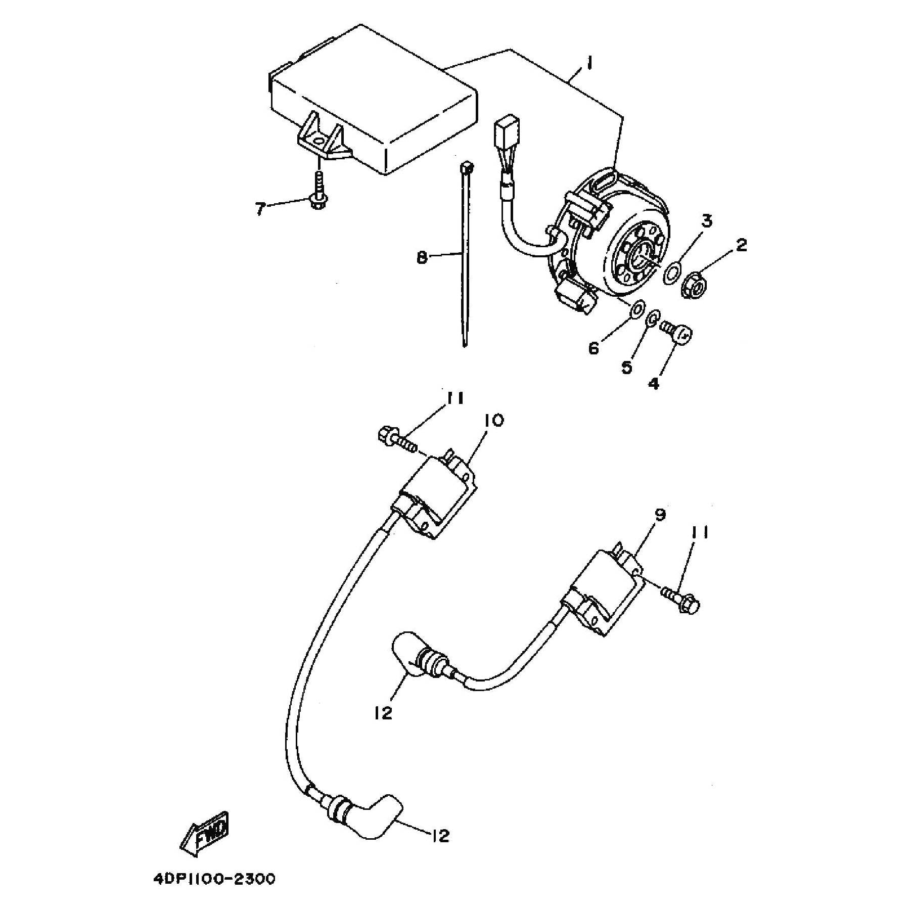 Technical Sports One, LLC 1992 Yamaha TZ250 (4DP1) the AC Generator Set / ECU / Ignition Coil