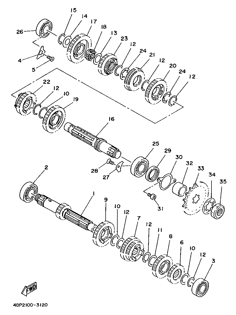 Technical Sports One, LLC 1993 Yamaha TZ250 (4DP2) Transmission