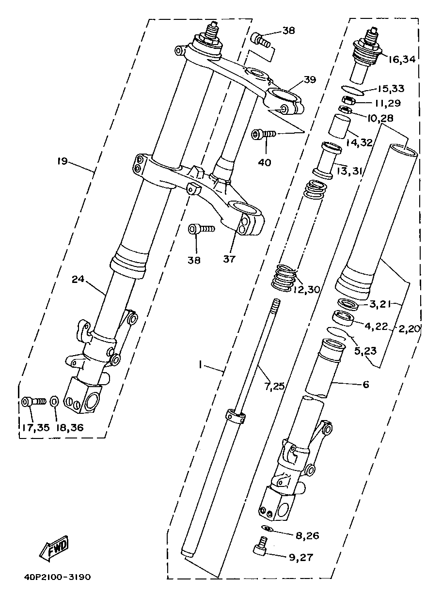 Technical Sports One, LLC 1993 Yamaha TZ250 (4DP2) the Front Fork