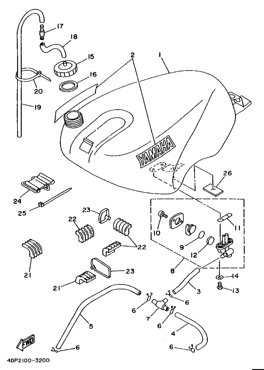 Technical Sports One, LLC 1993 Yamaha TZ250 (4DP2) the Fuel Tank