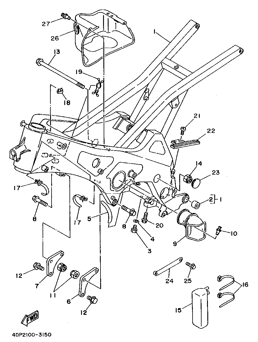 Technical Sports One, LLC 1993 Yamaha TZ250 (4DP2) the Frame / Seat Rail