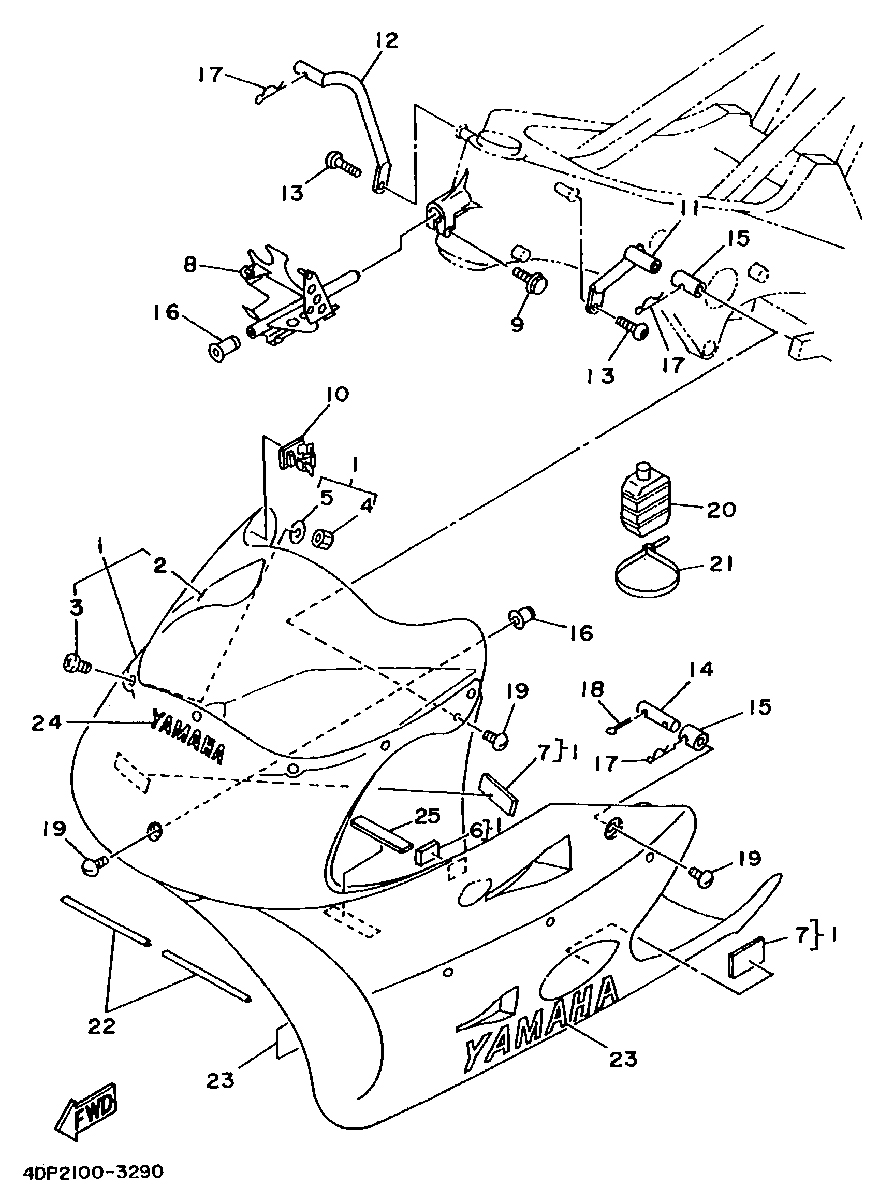 Technical Sports One, LLC 1993 Yamaha TZ250 (4DP2) Cowl / Front Cowl Stay / Meter Mount