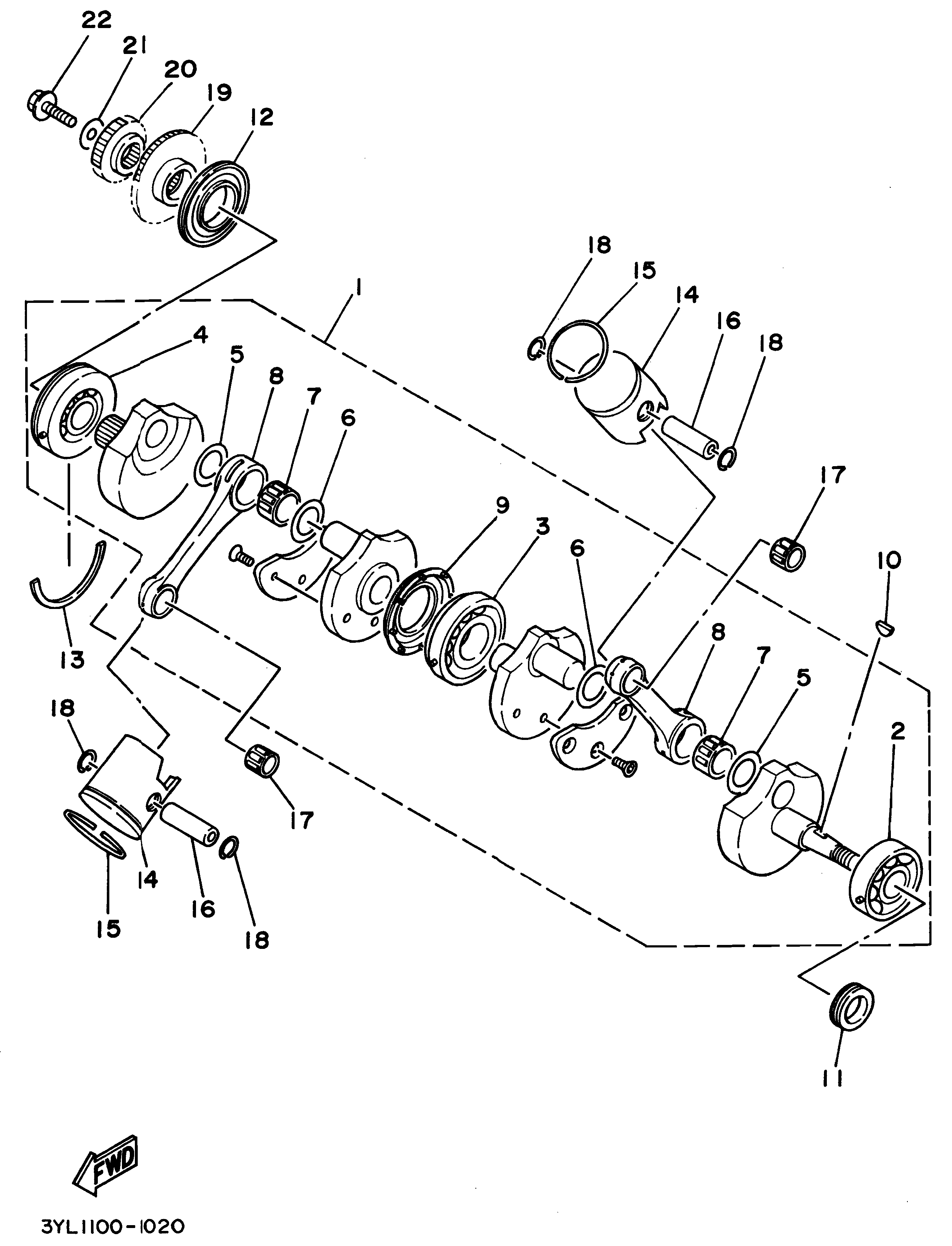 Technical Sports One, LLC 1994 Yamaha TZ250 (4DP3) Crankshaft / Piston