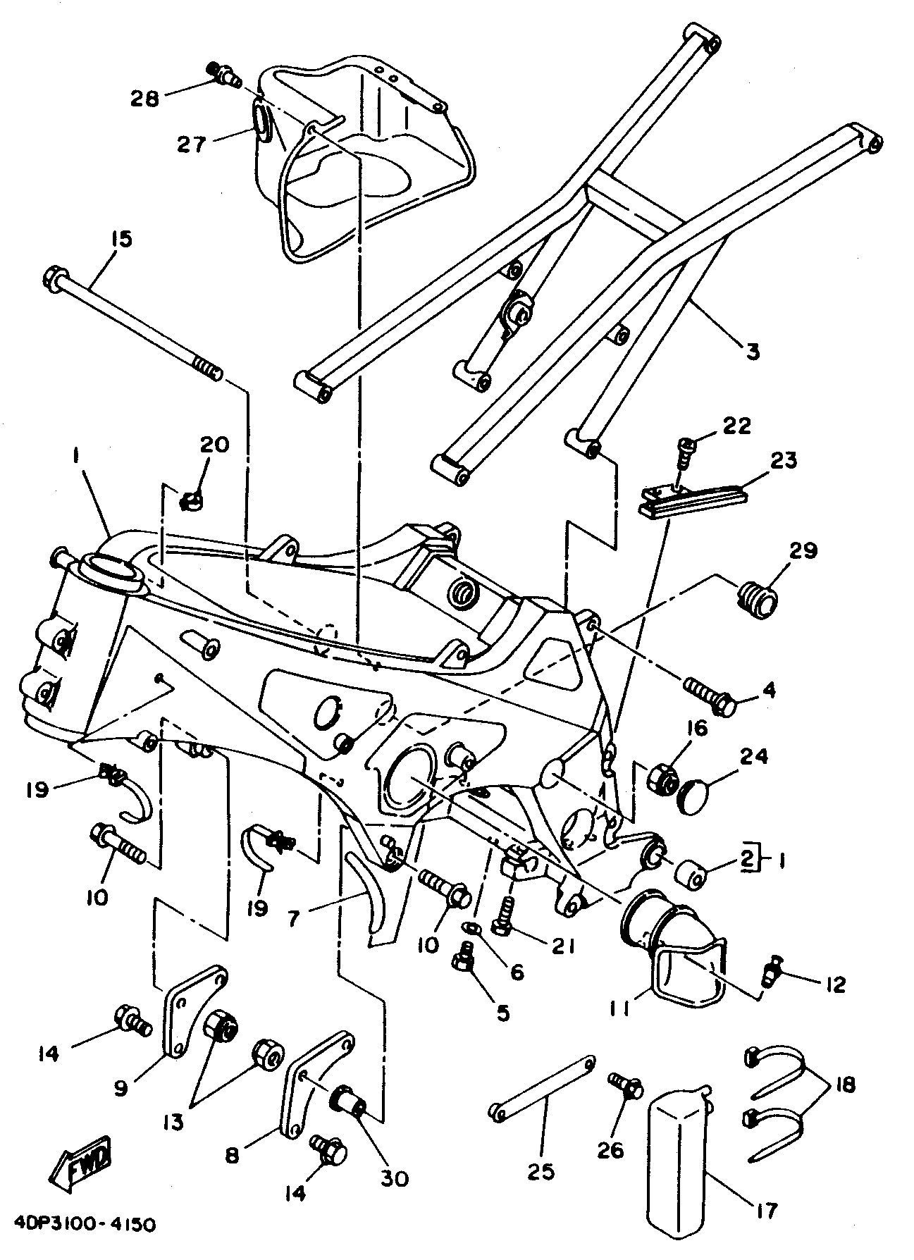 Technical Sports One, LLC 1994 Yamaha TZ250 (4DP3) the Frame / Seat Rail