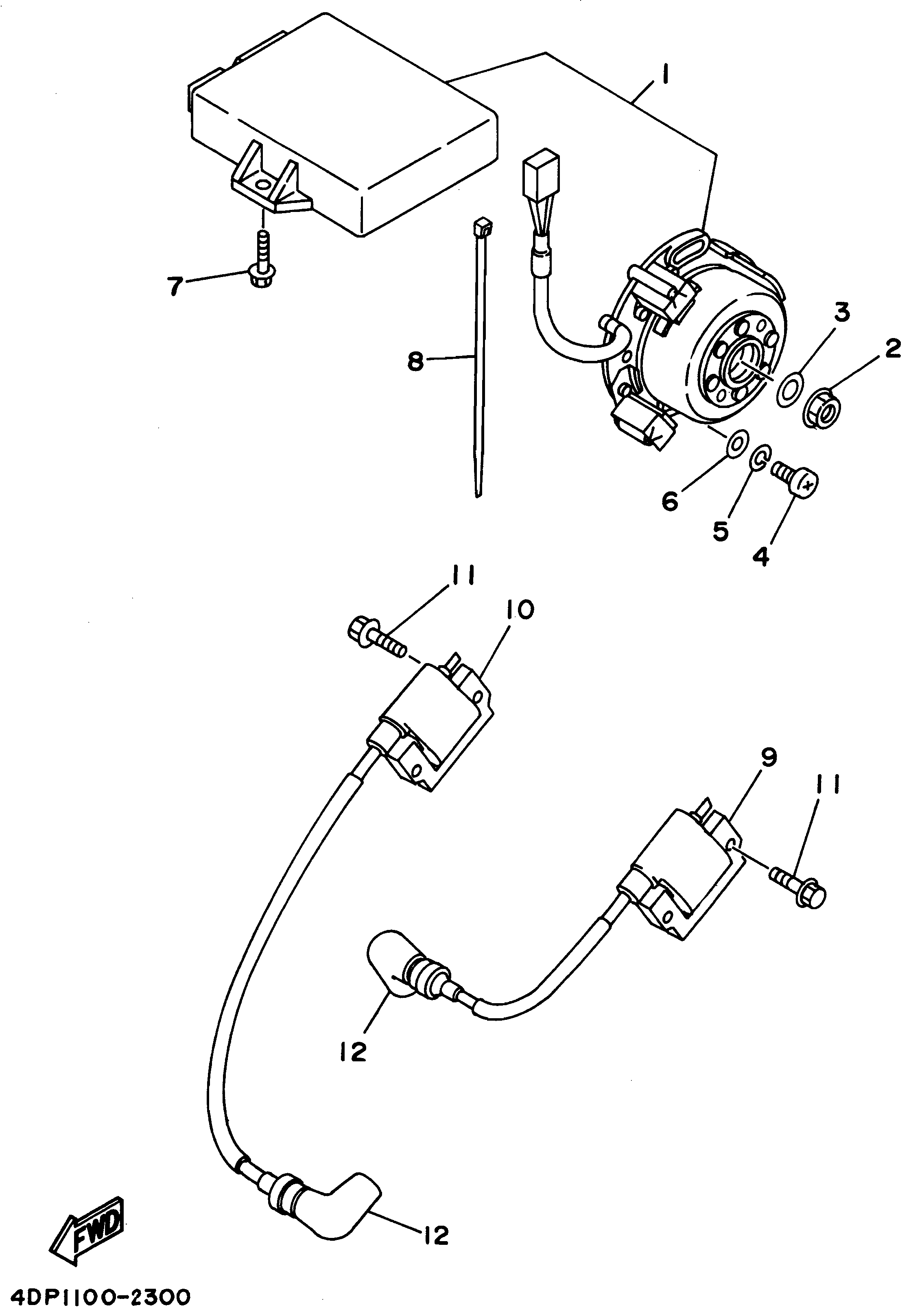 Technical Sports One, LLC 1994 Yamaha TZ250 (4DP3) the AC Generator Set / ECU / Ignition Coil