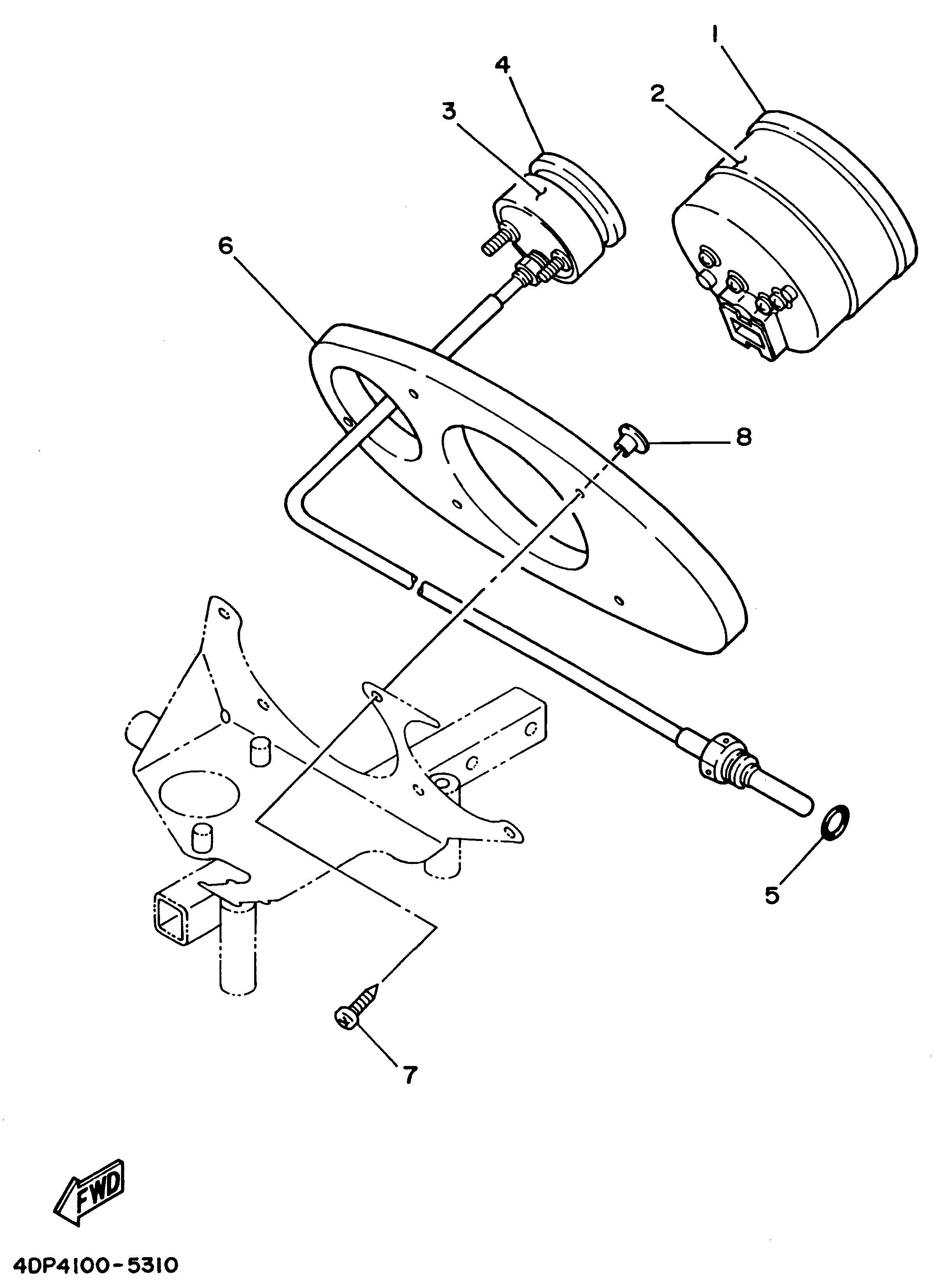 Technical Sports One, LLC 1995 Yamaha TZ250 (4DP4) Image Meter Panel / Tachometer / Water Temperature Gauge