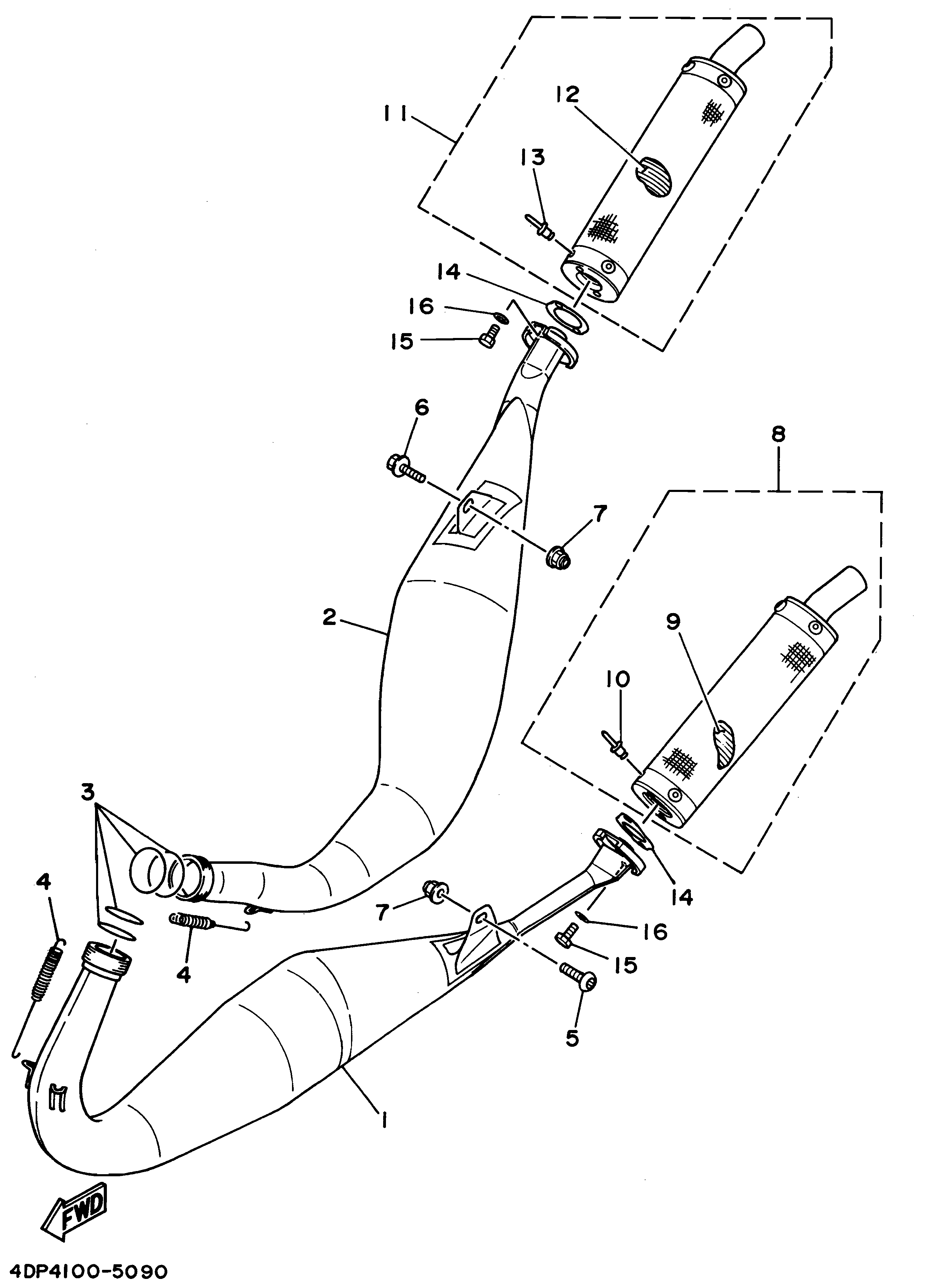 Technical Sports One, LLC 1995 Yamaha TZ250 (4DP4) the Expansion Chamber / Silencer