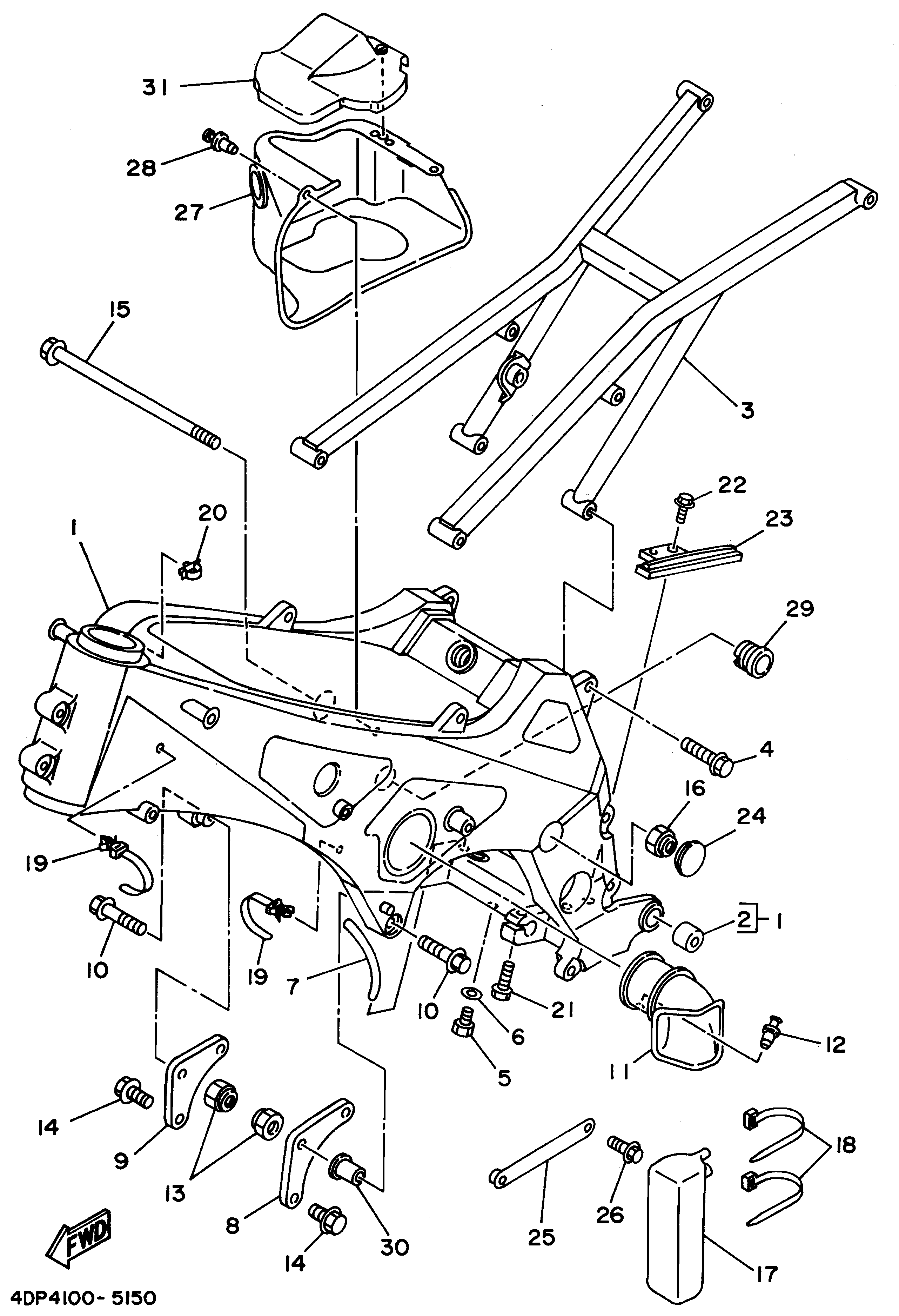 Technical Sports One, LLC 1995 Yamaha TZ250 (4DP4) the Frame / Seat Rail