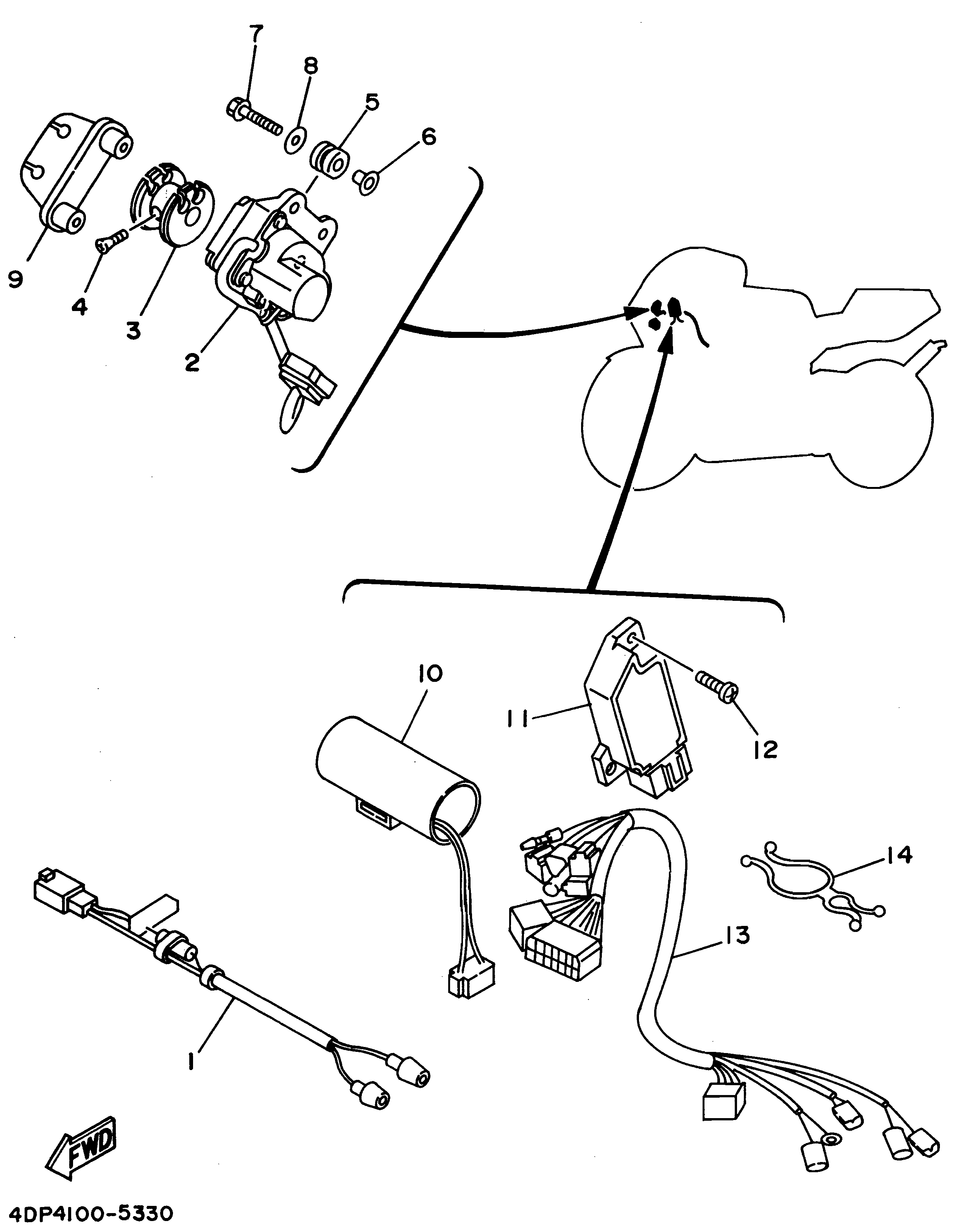 Technical Sports One, LLC 1995 Yamaha TZ250 (4DP4) the Voltage Regulator / Power Valve Control / Battery