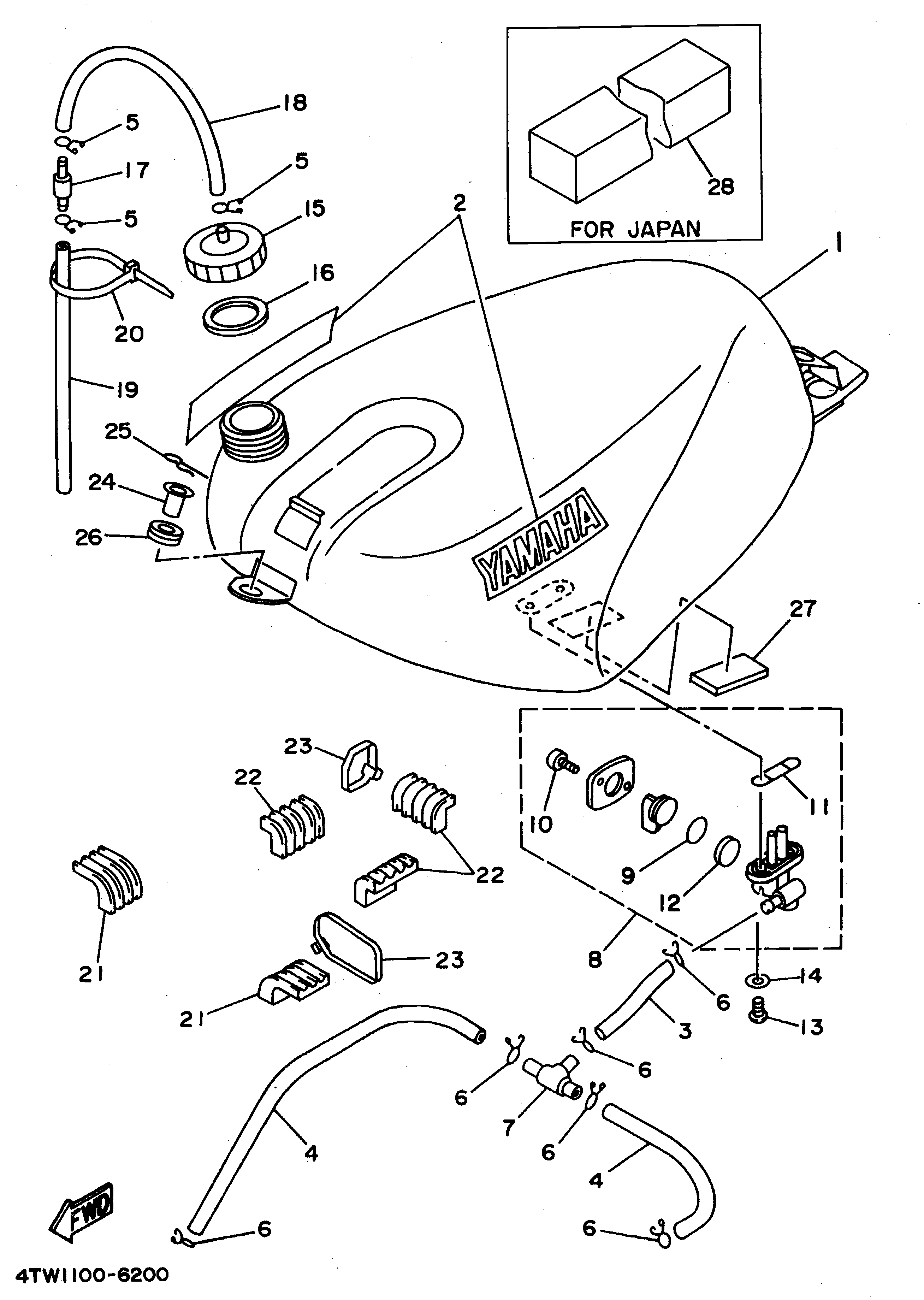 Technical Sports One, LLC 1996 Yamaha TZ250 (4TW1) the Fuel Tank