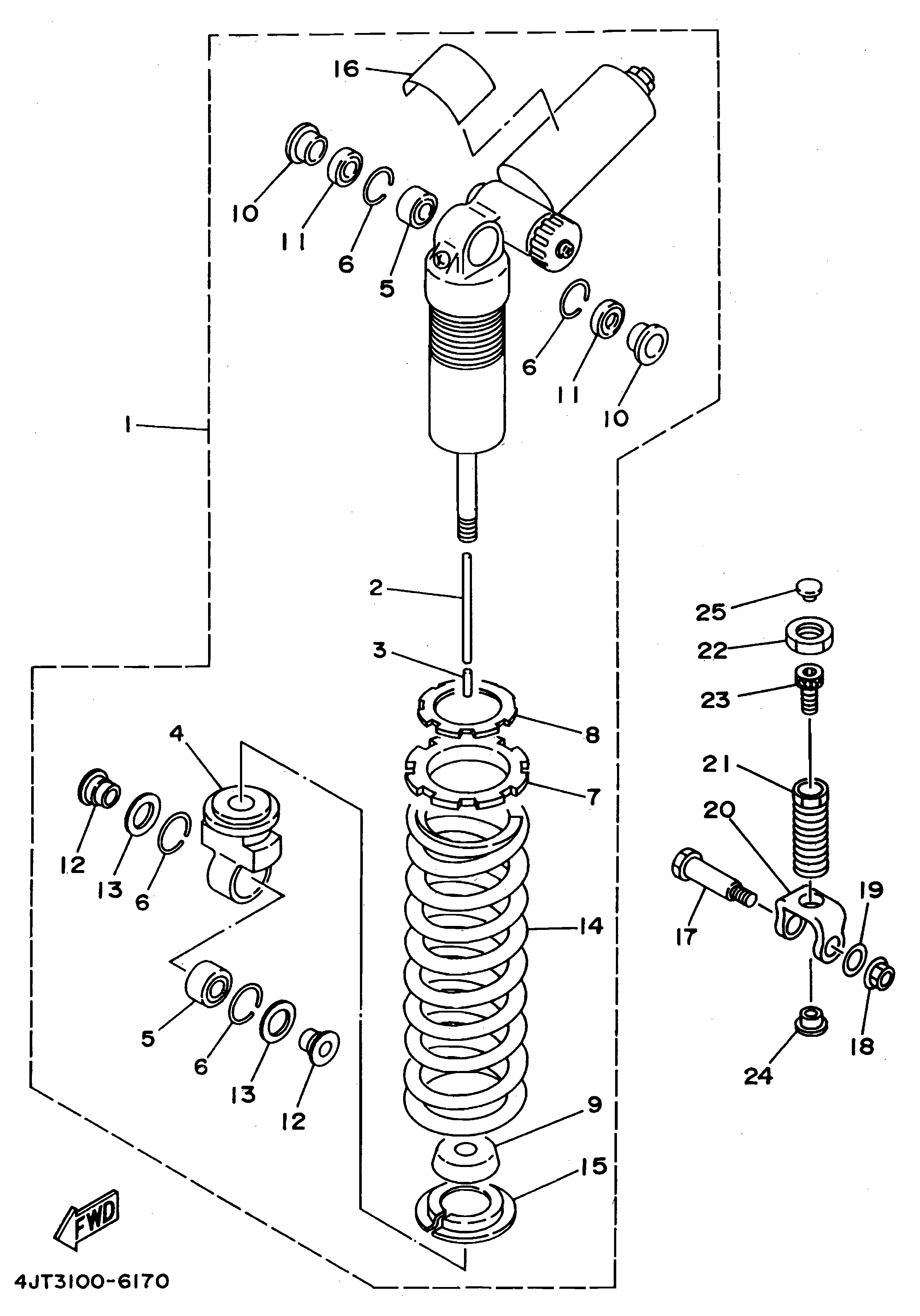 Technical Sports One, LLC 1996 Yamaha TZ250 (4TW1) the Rear Shock Absorber