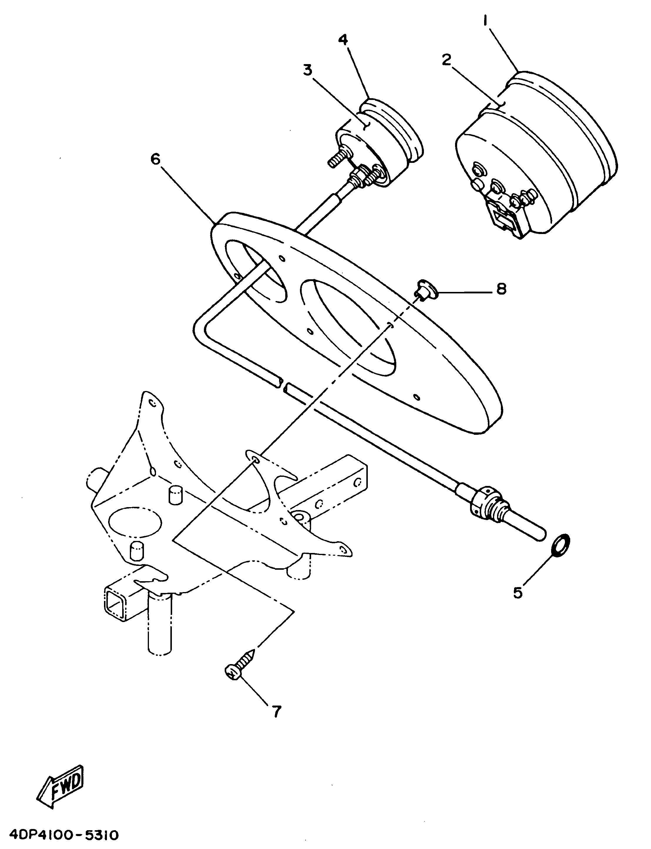 Technical Sports One, LLC 1997 Yamaha TZ250 (4TW2) Image Meter Panel / Tachometer / Water Temperature Gauge