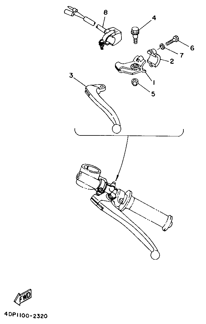 Technical Sports One, LLC 1997 Yamaha TZ250 (4TW2) Engine Kill Switch / Clutch Lever