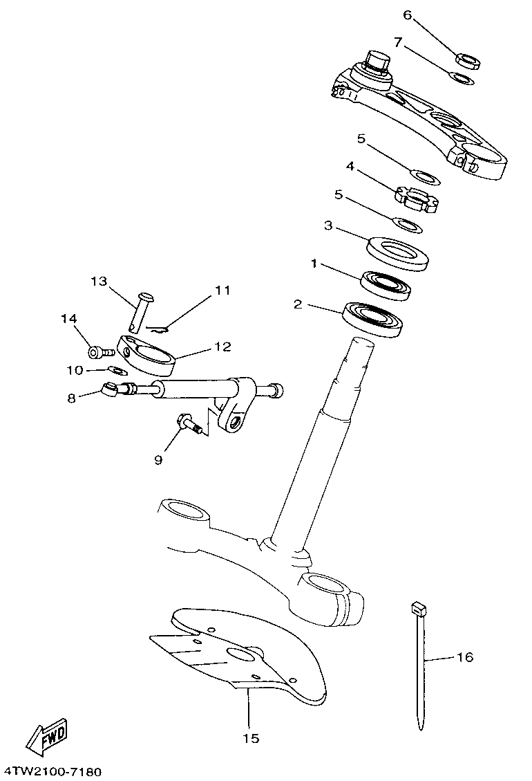 Technical Sports One, LLC 1997 Yamaha TZ250 (4TW2) Steering Stem / Steering Damper