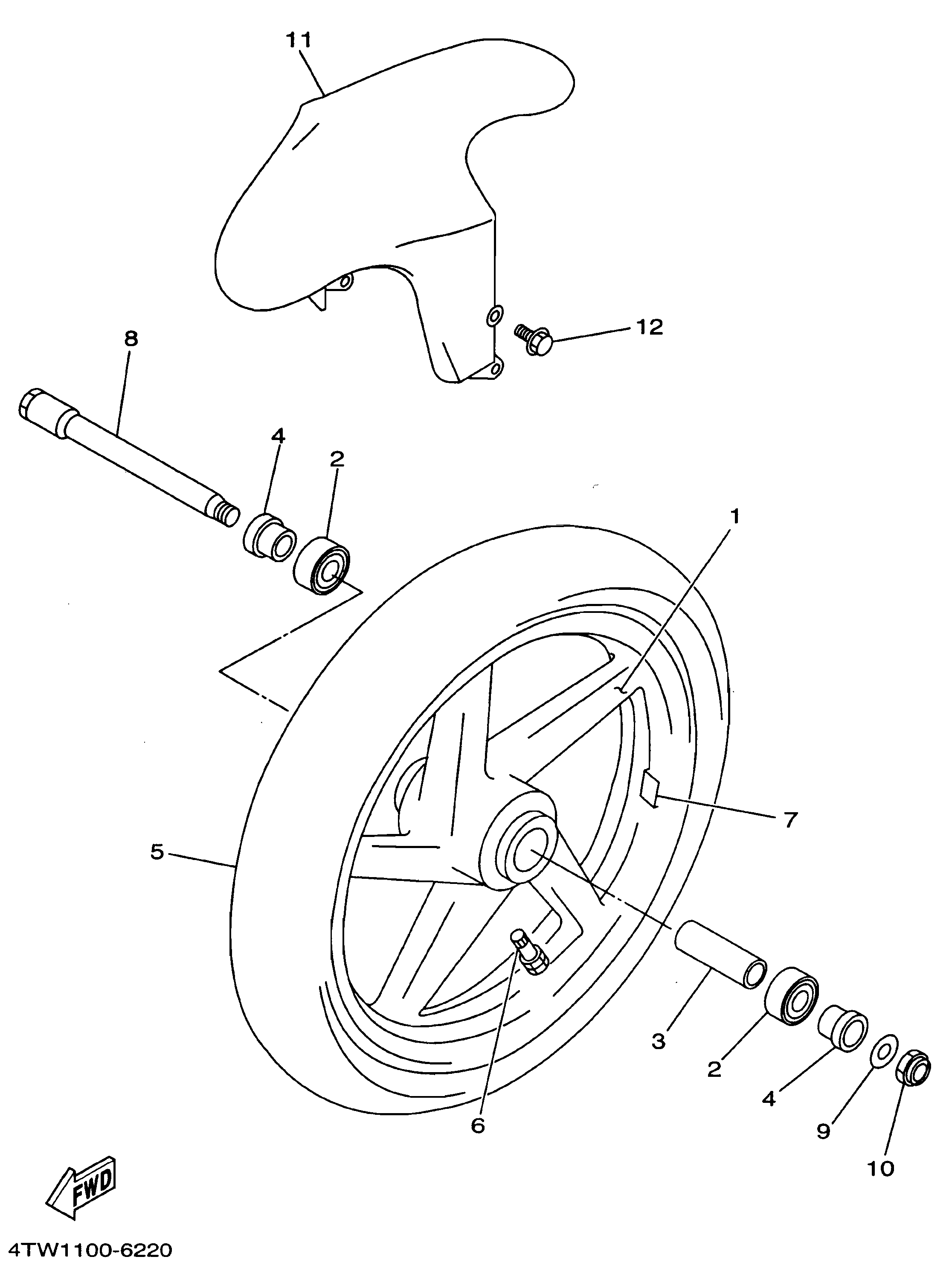 Technical Sports One, LLC 1997 Yamaha TZ250 (4TW2) Image for the Front Wheel