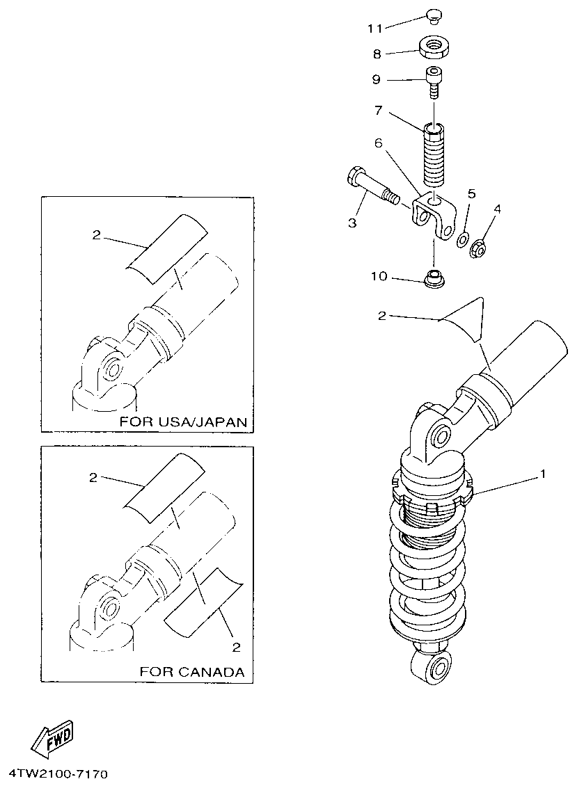 Technical Sports One, LLC 1997 Yamaha TZ250 (4TW2) the Rear Shock Absorber