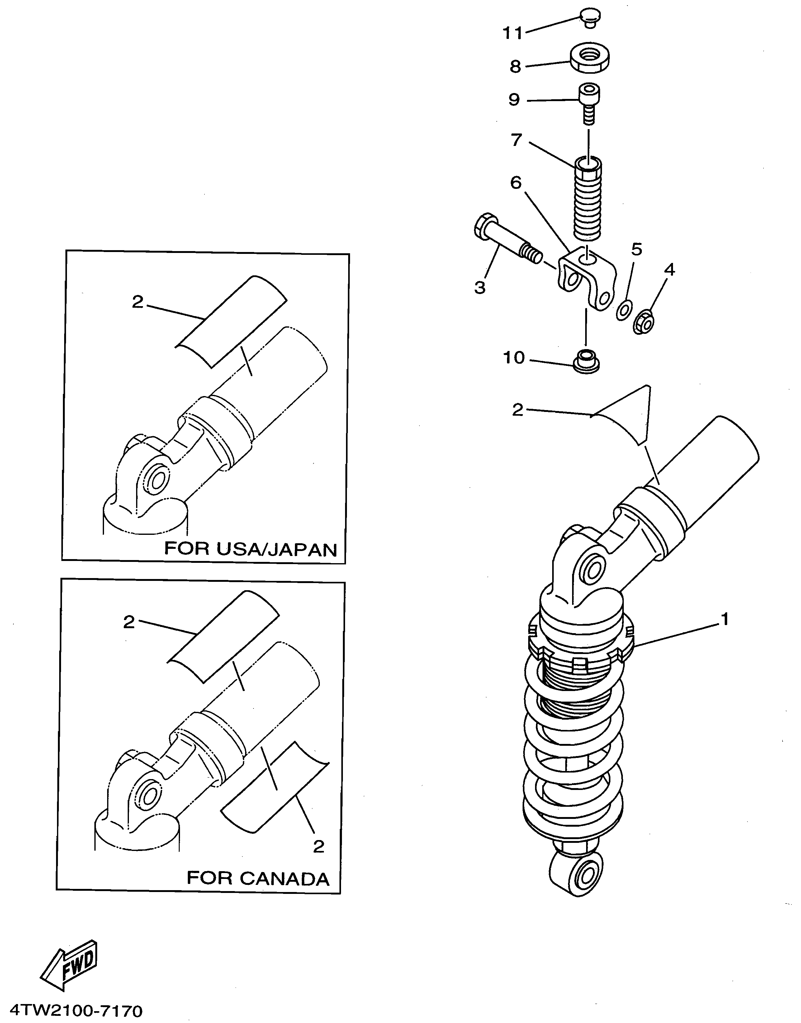 Technical Sports One, LLC 1998 Yamaha TZ250 (4TW3) the Rear Shock Absorber