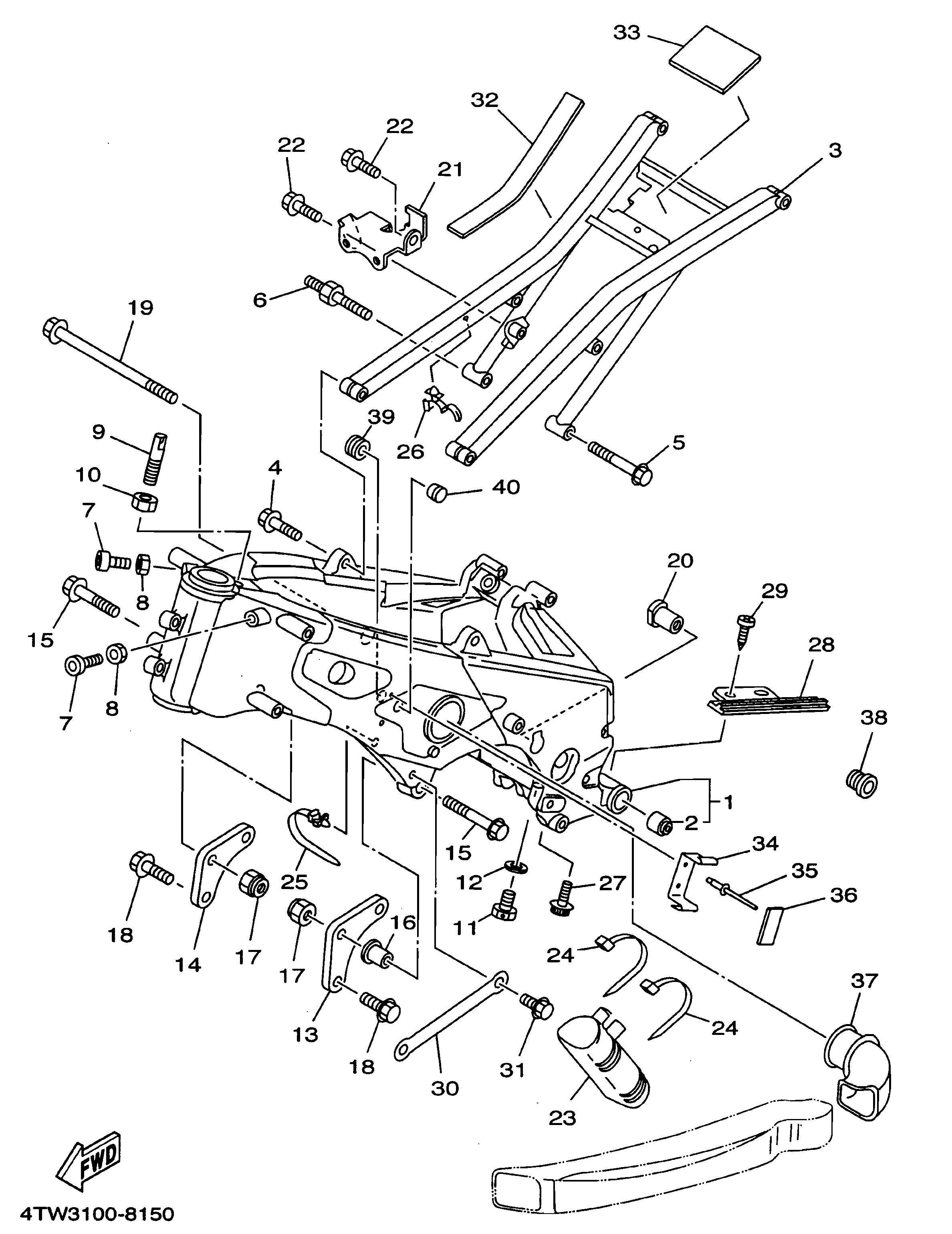 Technical Sports One, LLC 1998 Yamaha TZ250 (4TW3) the Frame / Seat Rail