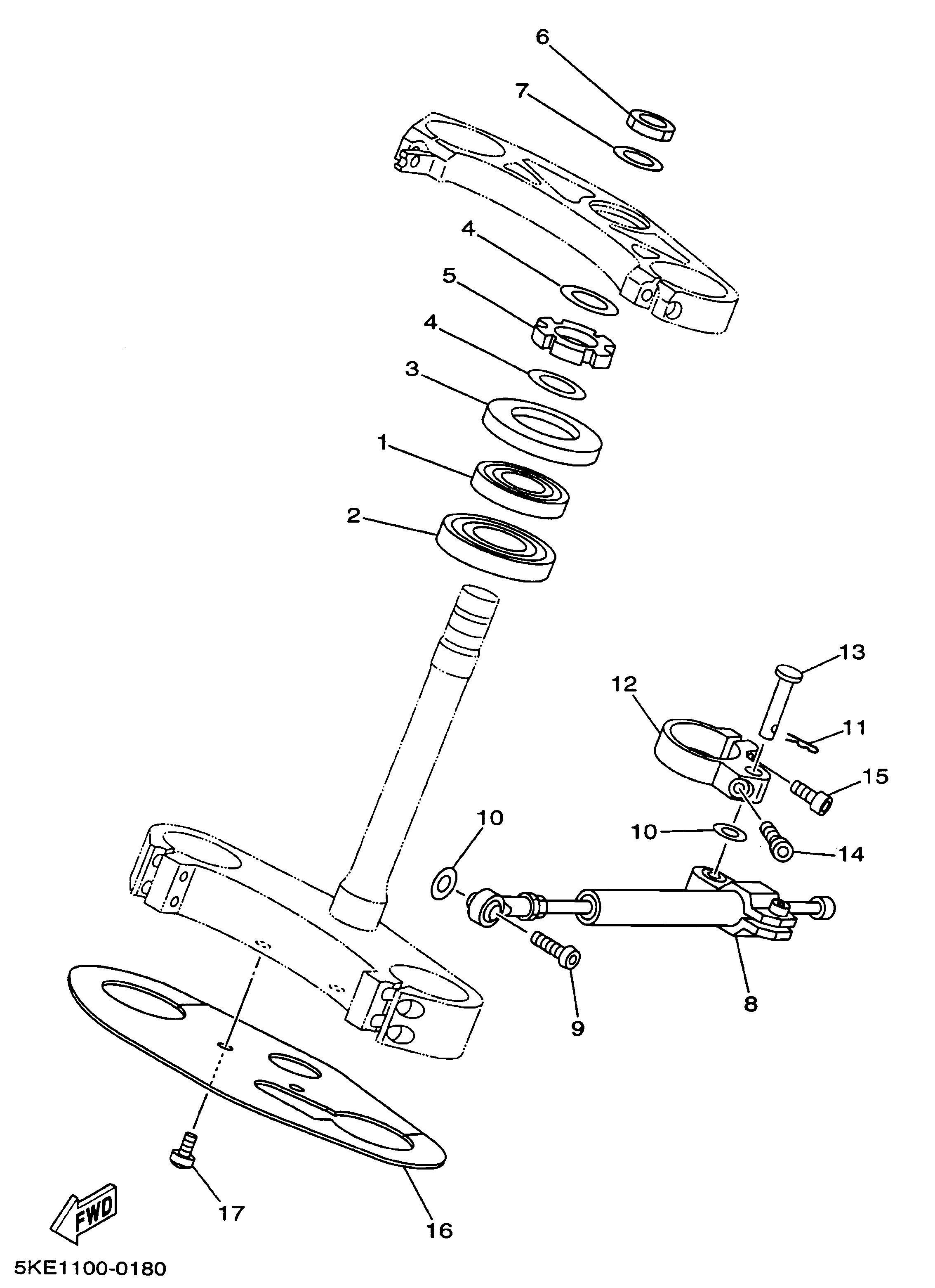 Technical Sports One, LLC 2000 Yamaha TZ250 (5KE1) Steering Stem / Steering Damper