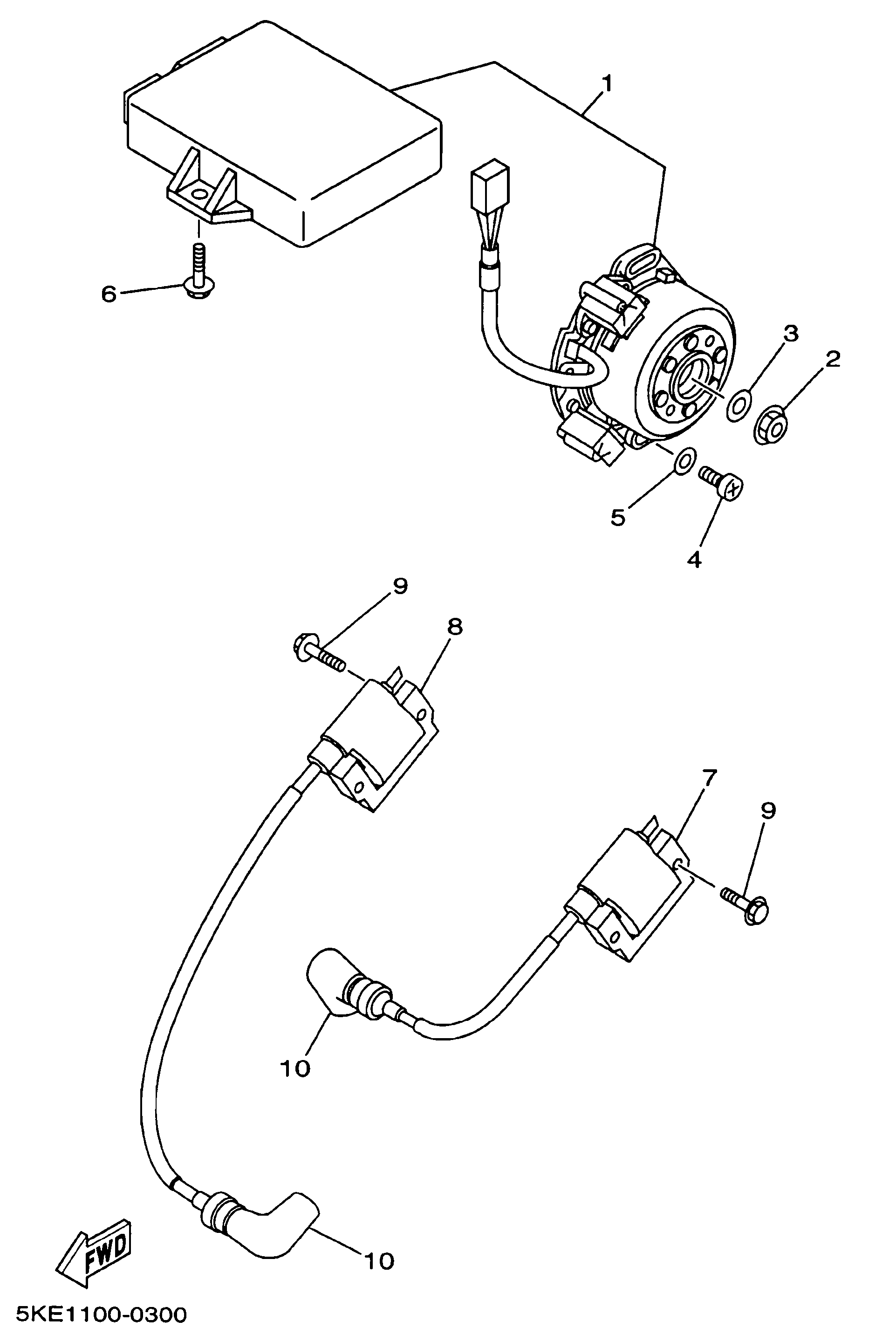 Technical Sports One, LLC 2000 Yamaha TZ250 (5KE1) the AC Generator Set / ECU / Ignition Coil