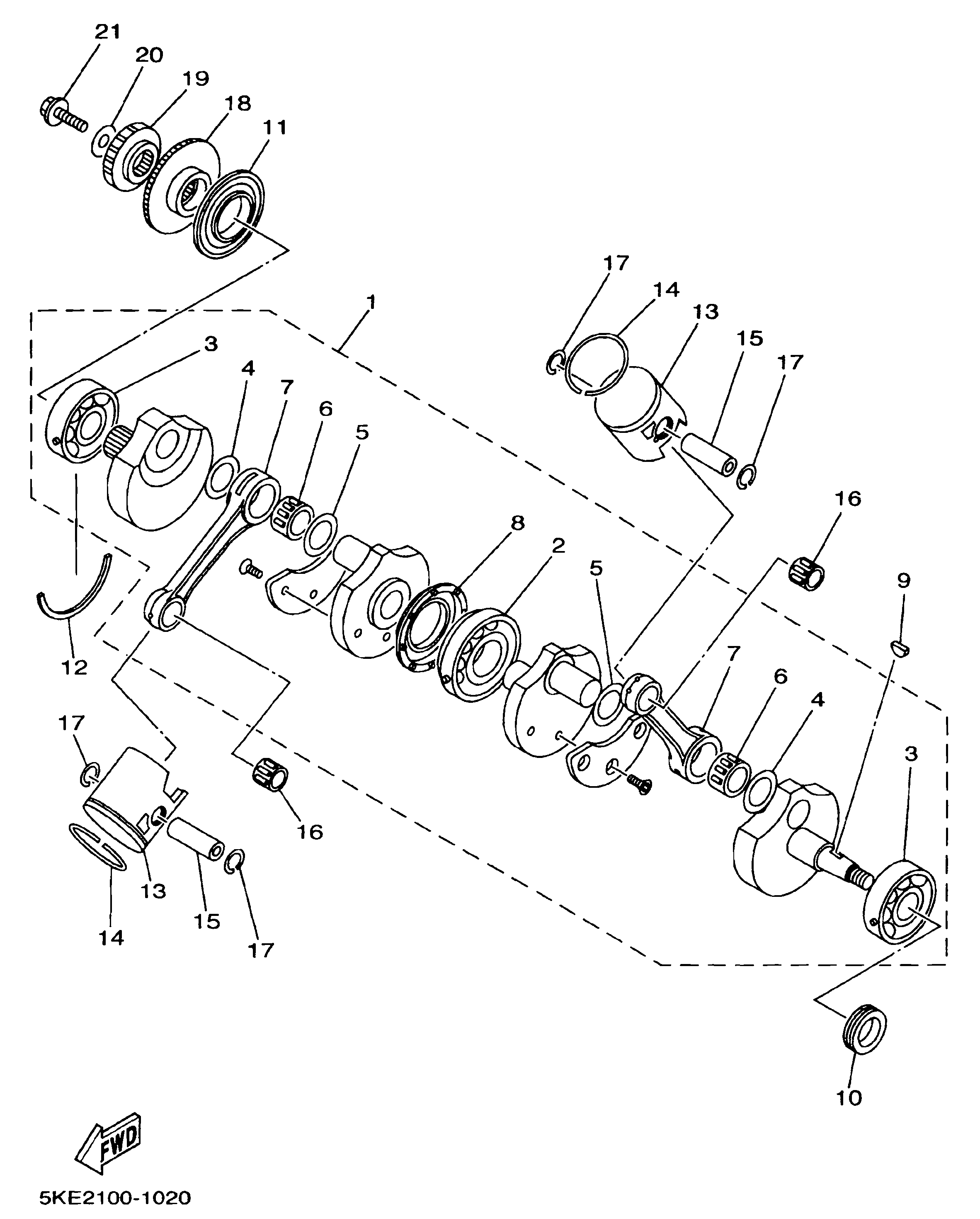 Technical Sports One, LLC 2001 Yamaha TZ250 (5KE2) Crankshaft / Piston