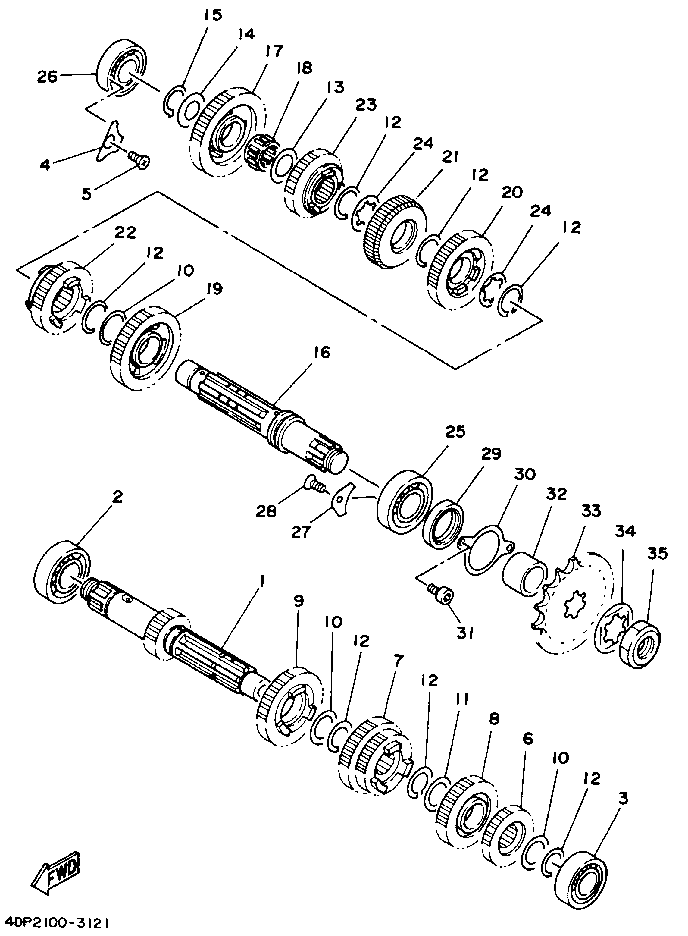 Technical Sports One, LLC 2001 Yamaha TZ250 (5KE2) Transmission