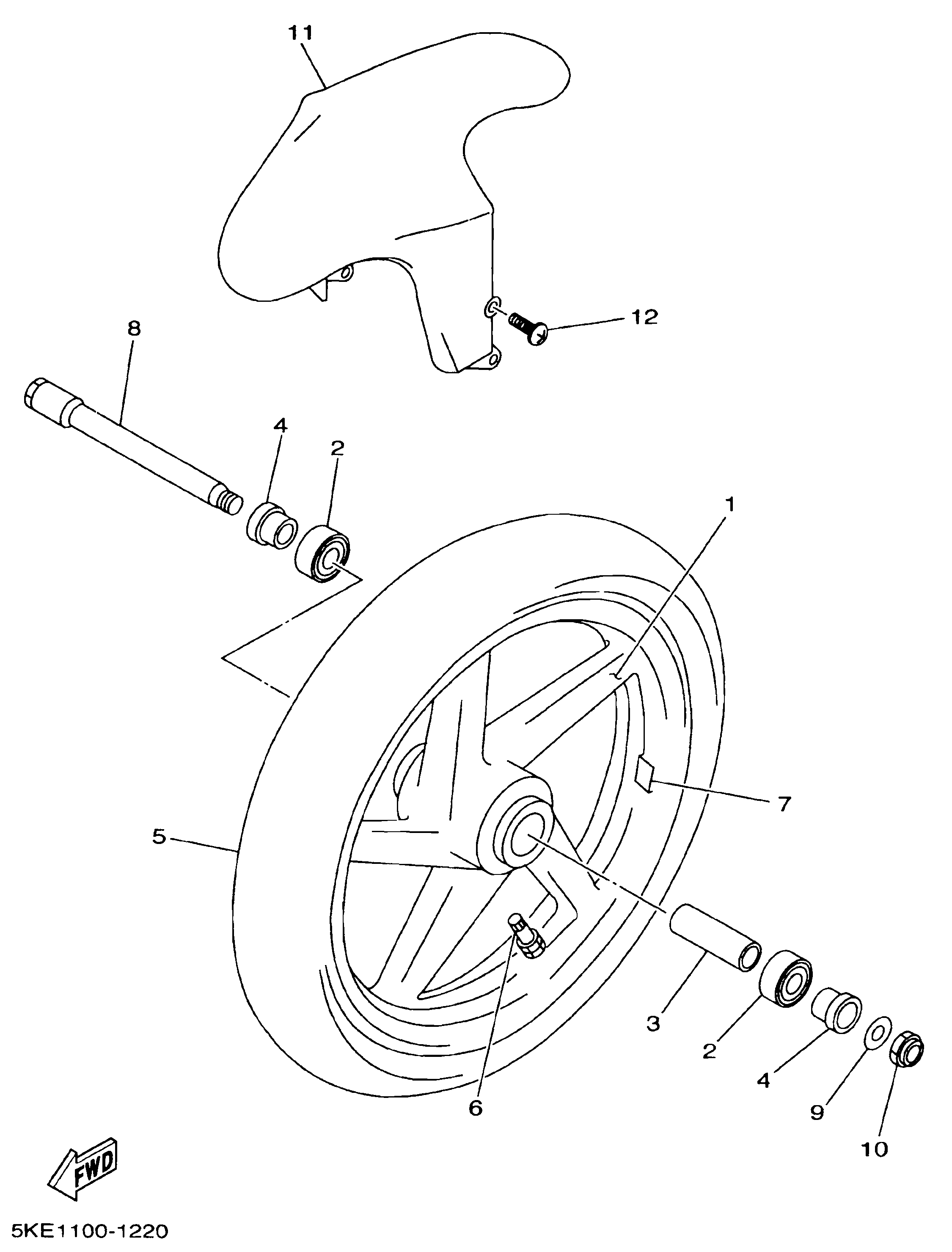 Technical Sports One, LLC 2001 Yamaha TZ250 (5KE2) Image for the Front Wheel