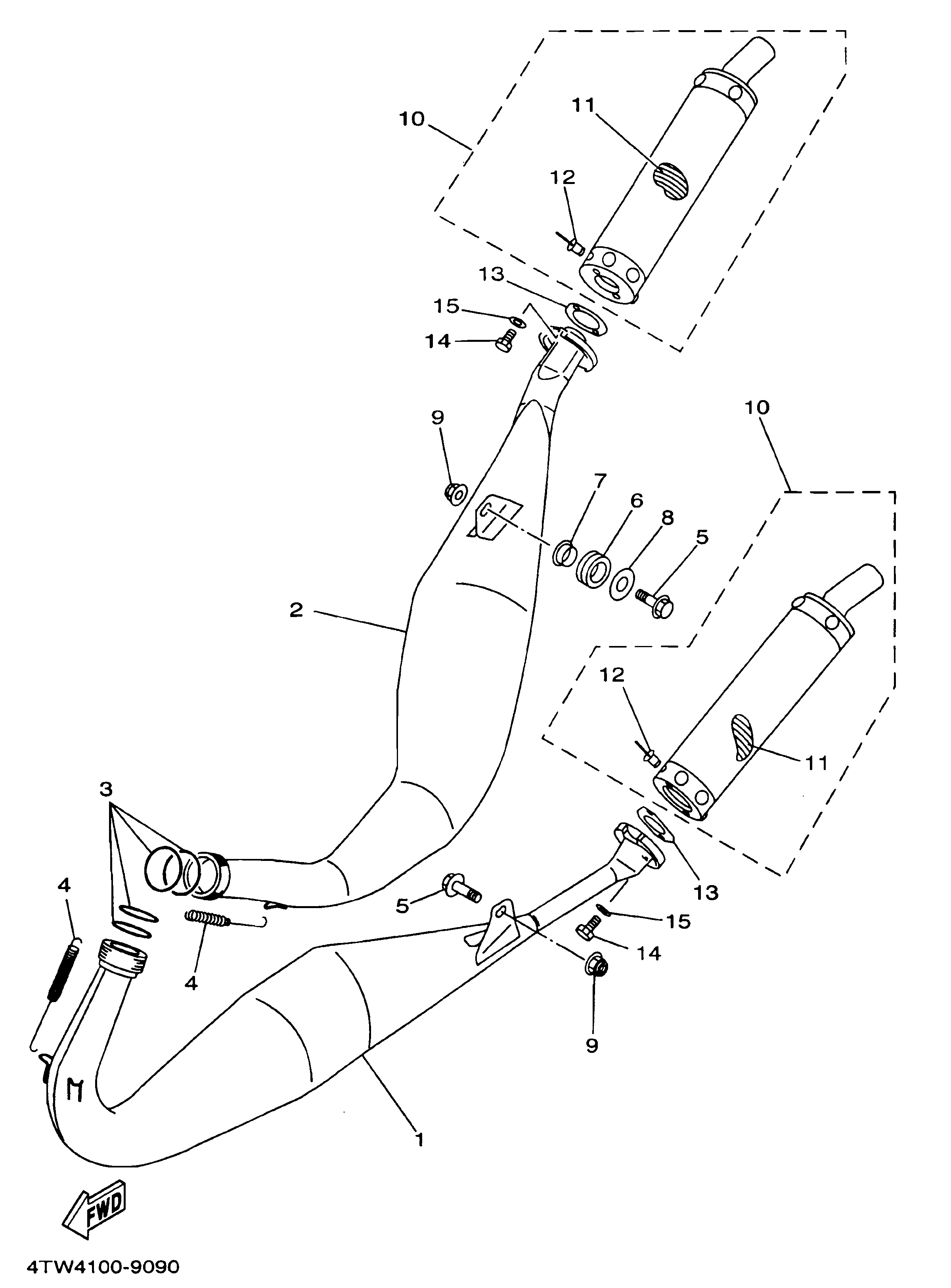 Technical Sports One, LLC 2001 Yamaha TZ250 (5KE2) the Expansion Chamber / Silencer