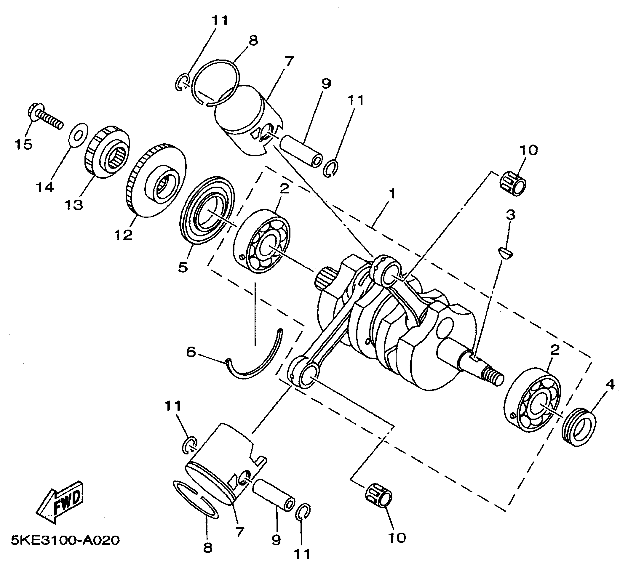 Technical Sports One, LLC 2002 Yamaha TZ250 (5KE3) Crankshaft / Piston