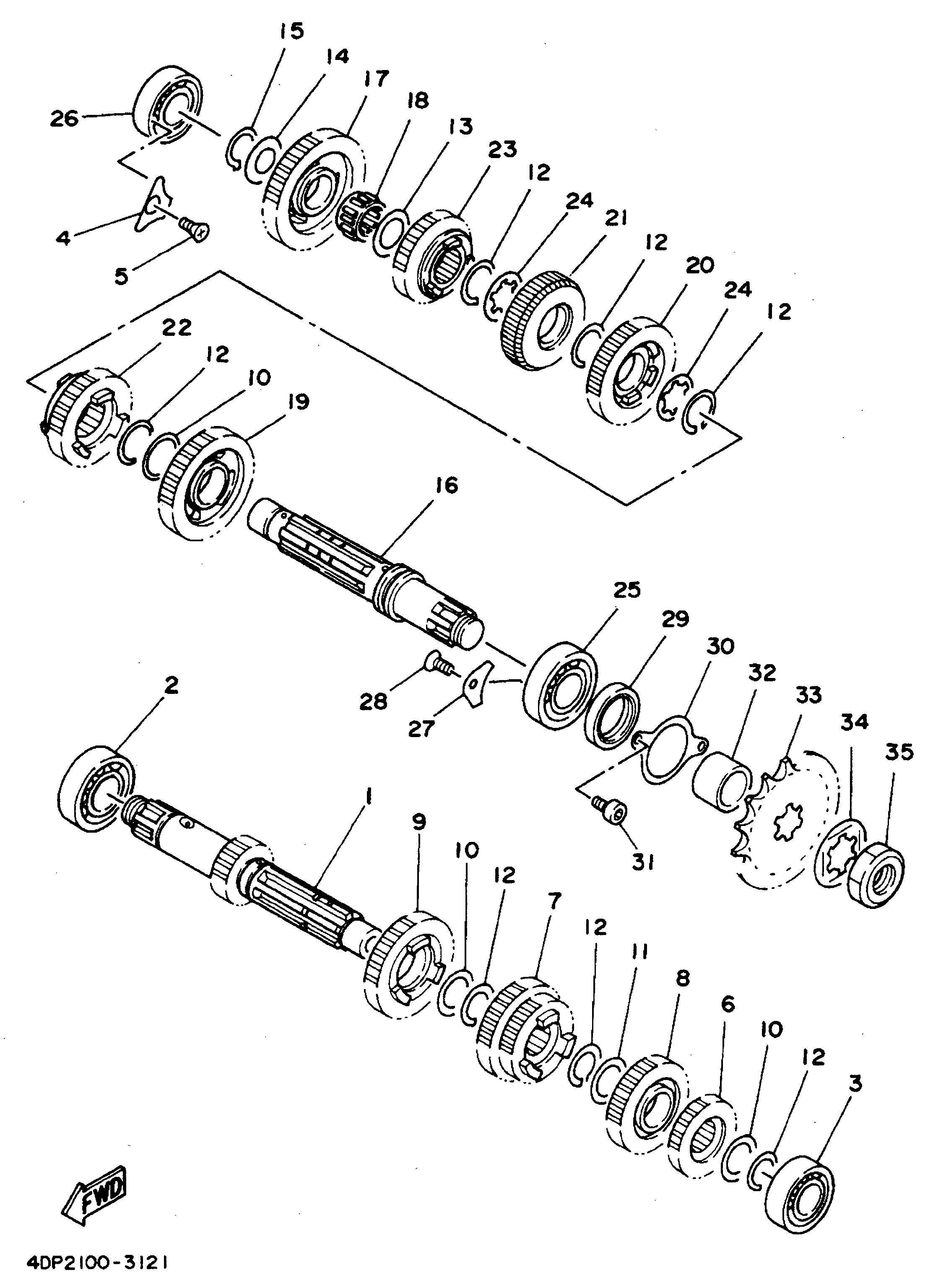 Technical Sports One, LLC 2002 Yamaha TZ250 (5KE3) Transmission