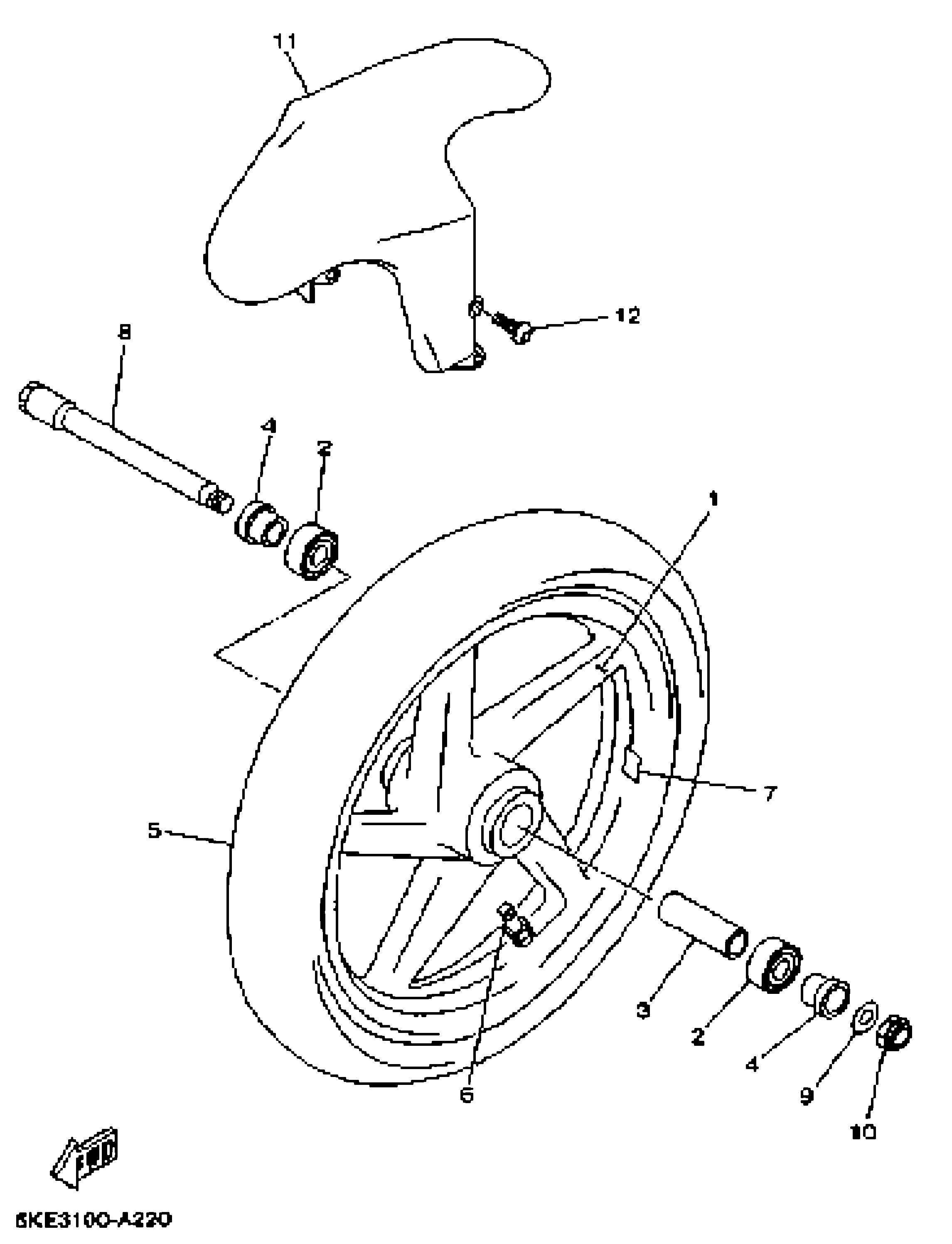 Technical Sports One, LLC 2002 Yamaha TZ250 (5KE3) Image for the Front Wheel