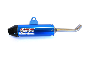 HG06S312BC HGS SILENCER KTM 85SX 2018-2023 / HUSQVARNA TC85 2018-2023 / GASGAS MC85 2021/2023 BLUE W CARBON END CAP