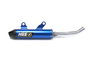 HG06S412BC HGS SILENCER KTM 125SX/150SX 2019-2022/ HUSQVARNA TC125 2019-2022 / GasGas MC125 2021-2023 BLUE, CARBON ENDCAP