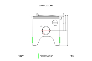 APHO12521708A1 PISTON KIT, VHM BILLET 53.92mm HONDA 1995-2004 RS125 (NX4) / 1993-2000 RS250 (NX5) / 2001-2002 RS250 (NXA) (A-KIT STYLE DOME-TOP PISTON, 0.80mm PISTON RING, 15mm PISTON PIN, CIRCLIPS, 0.25mm+0.10mm PISTON RING END GAP, 0.07mm PISTON/CYLINDER CLEARANCE)