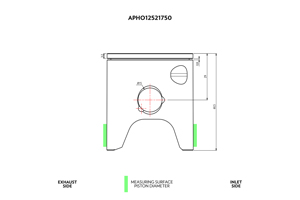 APHO12521750A PISTON KIT, VHM BILLET 53.93mm HONDA 1995-2004 RS125 (NX4) / 1993-2000 RS250 (NX5) / 2001-2002 RS250 (NXA) (A-KIT STYLE FLAT-TOP PISTON, 0.80mm PISTON RING, 15mm PISTON PIN, CIRCLIPS, 0.25mm+0.10mm PISTON RING END GAP, 0.07mm PISTON/CYLINDER CLEARANCE)