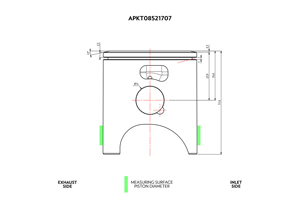 APKT08521707A1 PISTON KIT, VHM BILLET 12 DEGREE TOP 46.94mm KTM 85SX 2003+ ( 0.05mm PISTON/CYLINDER CLEARANCE, RING END GAP 0.20 +0.10)