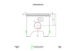 APYA12521724A PISTON KIT, VHM BILLET 55.93mm FLAT-TOP YAMAHA TZ125 1994-1997 / TZ250 1991-1999 ( 0.07mm PISTON/CYLINDER CLEARANCE, RING END GAP 0.25 +0.10)